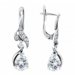 Aufzeizende Ohrhänger, Silber 925, mit Zirkonia, Länge ca. 33 mm