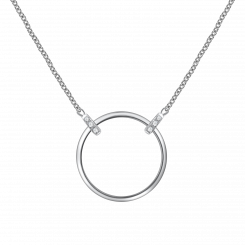 Collier aus 925er Silber mit Zirkonia, Länge ca. 45 cm, Aufhängungsdurchmesser ca. 15 mm