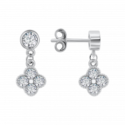 Ohrstecker aus Silber 925, mit Zirkonia, Höhe ca. 18 mm