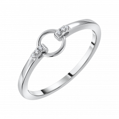 Damenring, Silber 925, mit Zirkonia, Durchmesser des Mittelteils ca. 6 mm