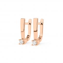 Ohrringe aus 585er Rotgold mit Brillanten 2 Stück ca. 0,15 ct. GSI, Höhe ca. 15 mm
