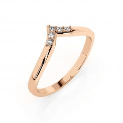Damenring aus 585er Rotgold, mit 5 Diamanten 0,05 ct. GSI