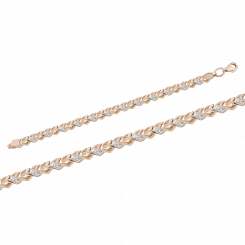 Elegantes Armband, Russisches Rotgold 585, rhodiniert, Breite ca. 5 mm, Länge 17/ 17,5/18,5/ 19 cm, Gewicht in 17 cm ca. 5,3 g.