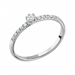 Damenring aus 585er Weißgold mit Brillanten - 11 Stück, 0.17 ct. GSI