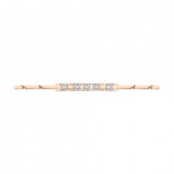 Elegant bracelet made of red gold 585, with diamond facet, length approx. 19 cm, width approx. 2-4 mm, weight approx. 4,1 g.