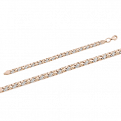 Wunderbares Armband, Russisches Rotgold 585, rhodiniert, Breite ca. 6 mm, Gewicht in 19 cm ca. 7,93 g.