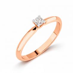 Помолвочное кольцо из красного золота 585 пробы с бриллиантом ок. 0,10 карата GSI