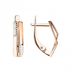 Stilvolle Ohrringe aus 585er Rotgold mit Diamant-Facetten, Höhe ca. 16 mm