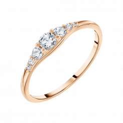 Eleganter Damenring, Russisches Rotgold 585, mit Zirkonia