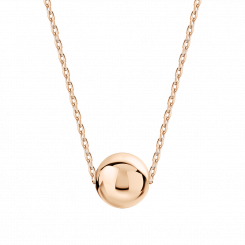 Collier mit Anhänger aus Rotgold 585, Kettenlänge ca. 42-44,5 cm, Anhänger - Ø ca. 5 mm