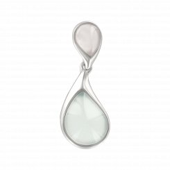 Anhänger aus 925er Silber mit blauem Quarz und grauem Achat, Höhe ca. 31 mm