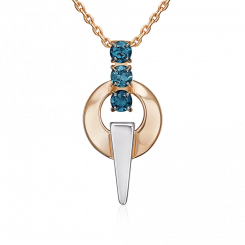 Anhänger aus 585 er Rot-/Weißgold mit Topasen, Höhe ca. 24 mm