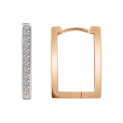 Ohrringe aus 585er Rotgold mit Zirkonia, Höhe ca. 18 mm