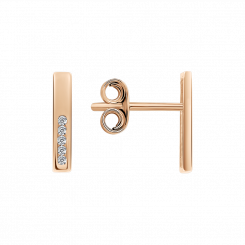 Ohrstecker aus 585 Rotgold mit Zirkonia, Höhe ca. 10 mm