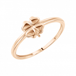 Damenring "Kleeblatt", Russisches Rotgold 585