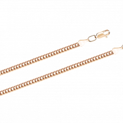 Attractive chain, Russian red gold 585, weaving - Carapace, width approx. 2 mm, weight approx. 4.12 g., chain length approx. 55 cm