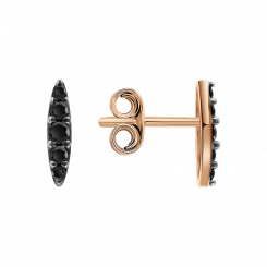 Elegante Ohrstecker aus 585er Rotgold mit schwarzen Zirkonia, Höhe ca. 10 mm