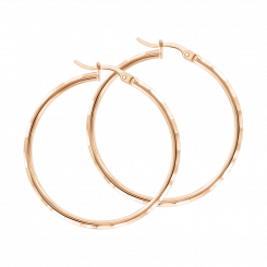 Klassische Creolen aus Rotgold 585, Durchmesser ca. 32 mm