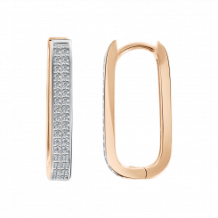 Elegante Ohrhänger aus 585 Rotgold mit Zirkonia, Höhe ca. 22 mm