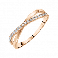 Eleganter Damenring aus 585er Rotgold mit Zirkonia