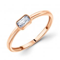 Элегантное женское кольцо из русского красного золота 585 пробы с фианитом