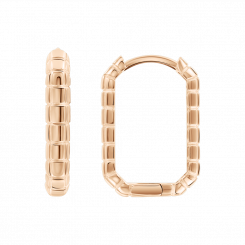 Ohrringe aus Rotgold 585 mit einem besonderen, strukturierten Design, Höhe ca. 17 mm