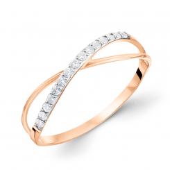 Ladies' ring in rose gold 585 with zirconia