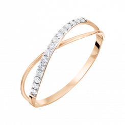 Damenring aus Rotgold 585 mit Zirkonia