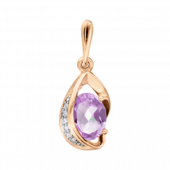 Anhänger aus Rotgold 585 mit Amethyst und Zirkonia im eleganten Design