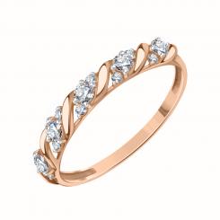 Elegant ladies' ring in rose gold 585 with zirconia