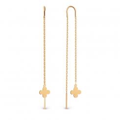 Long earrings, russian red gold 585, length approx. 60-65 mm