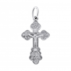 Beautiful cross pendant made of 925 sterling silver with the engraving “Спаси и сохрани”, height approx. 38 mm