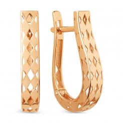 Earrings, russian red gold 585, height approx. 22 mm