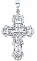 Schöner Anhänger Kreuz, Silber 925, rhodiniert, mit Gravur, Höhe ca. 53 mm 