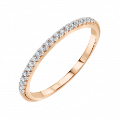 Women's ring, russian red gold 585, with diamonds approx. 0,11 ct. GSI
