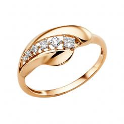Damenring, Russisches Rotgold 585, mit Zirkonia, Breite ca. 9 mm