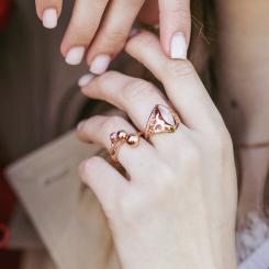 Women's ring, russian red gold 585