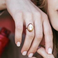 Attractive women's ring, russian red gold 585
