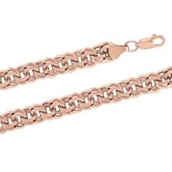 Beautiful chain and/or bracelet, red gold 585, weaving - double rollo, width approx. 8 mm, weight in 50 cm approx. 26,9 gr.