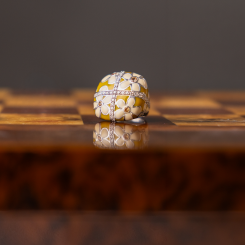 Incredible women's ring, silver 925, with yellow and white enamel, and yellow and colorless zirconia