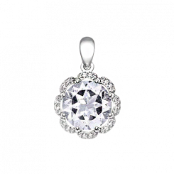 Wunderschöner Anhänger in Silber 925, mit Bergkristall - Durchmesser ca. 10 mm und Zirkonia, Höhe ca.20 mm