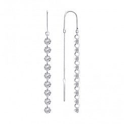 Durchzieher-Ohrringe aus Silber 925 mit Zirkonia in elegantem Langdesign