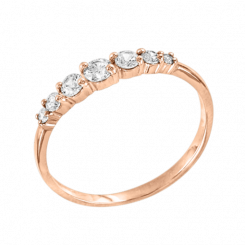 Damenring, Russisches Rotgold 585, mit Zirkonia
