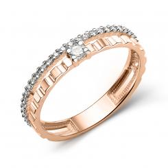 Damenring, Russisches Rotgold 585, mit Zirkonia, Breite ca. 3 mm