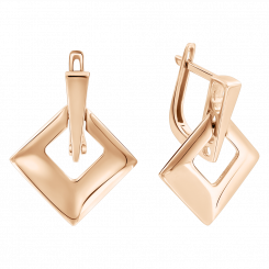 Earrings, russian red gold 585, height approx. 21 mm