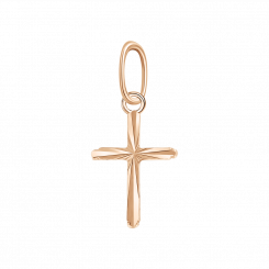 Pendant cross, russian red gold 585, height approx. 19 mm