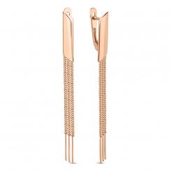 Elegant earrings in 585 russian red gold, length approx. 60 mm