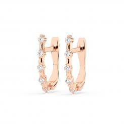 Earrings, red / white and yellow gold 585, with brilliant-cut diamonds approx. 0,20 ct. GSI, height approx. 17 mm