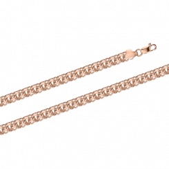 Solid chain and/or bracelet, Russian red gold 585, garibaldi weave, width approx. 6 mm, weight in 45 cm approx. 27,75 gr.