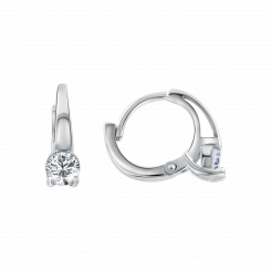 Kinder-Creolen, Silber 925, mit Zirkonia, Höhe ca. 12 mm